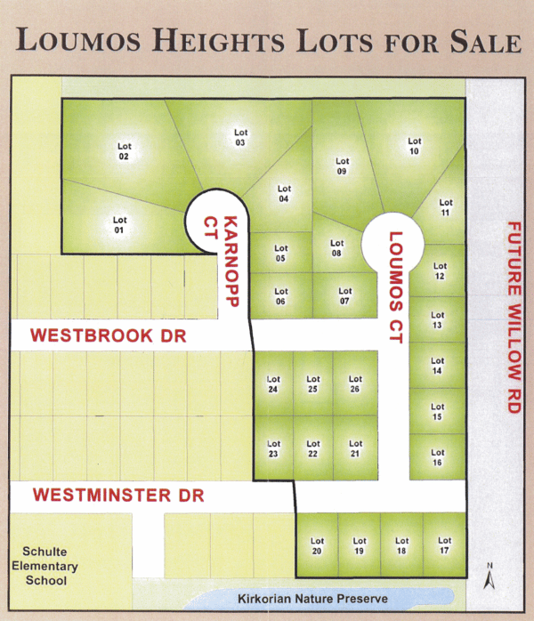Loumos Heights Homesite Map Lots for sale near Racine, luomos heights, racine lots for sale